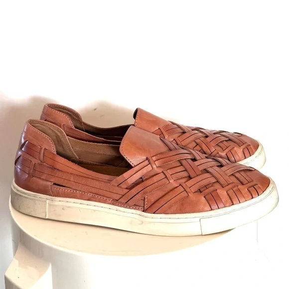 Frye Ivy Camel Leather Huarache Slip On Shoes - Picture 3 of 7